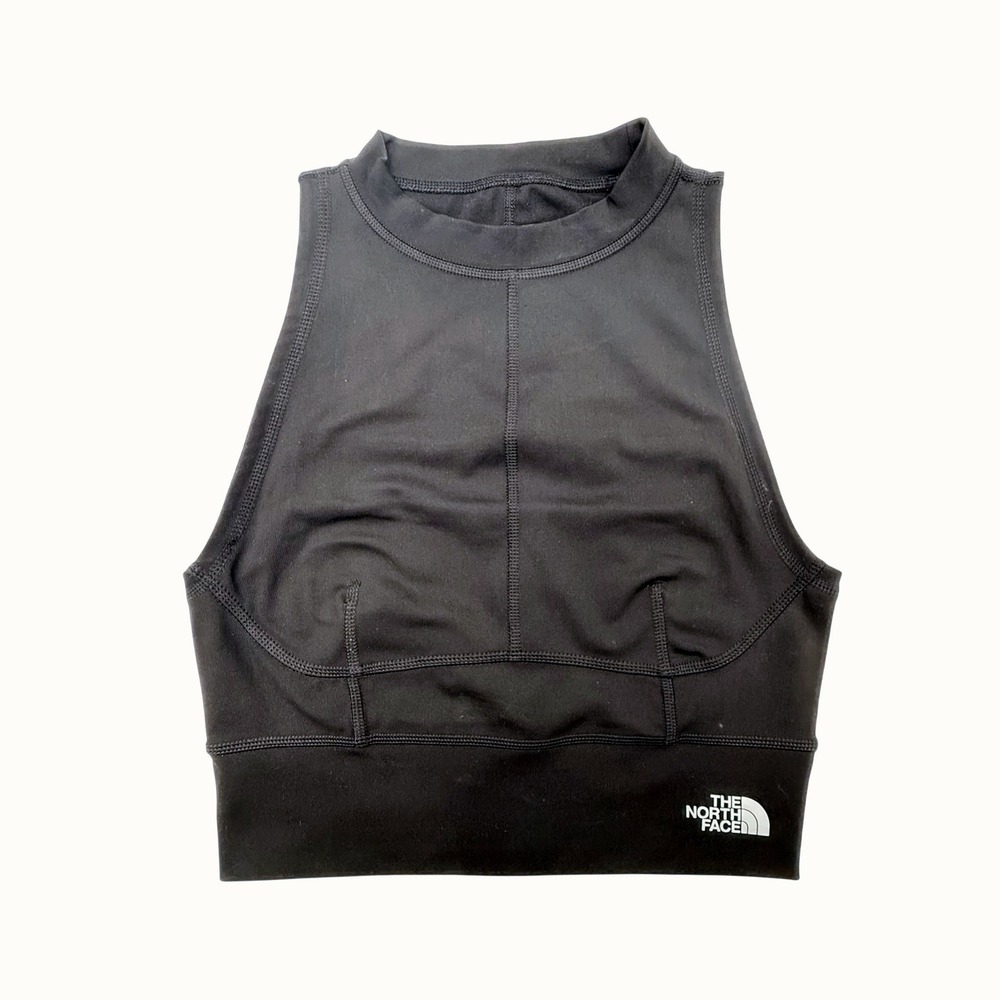 The North Face FlashDry Black High Neck Cropped Performance Tank Top Women's XS